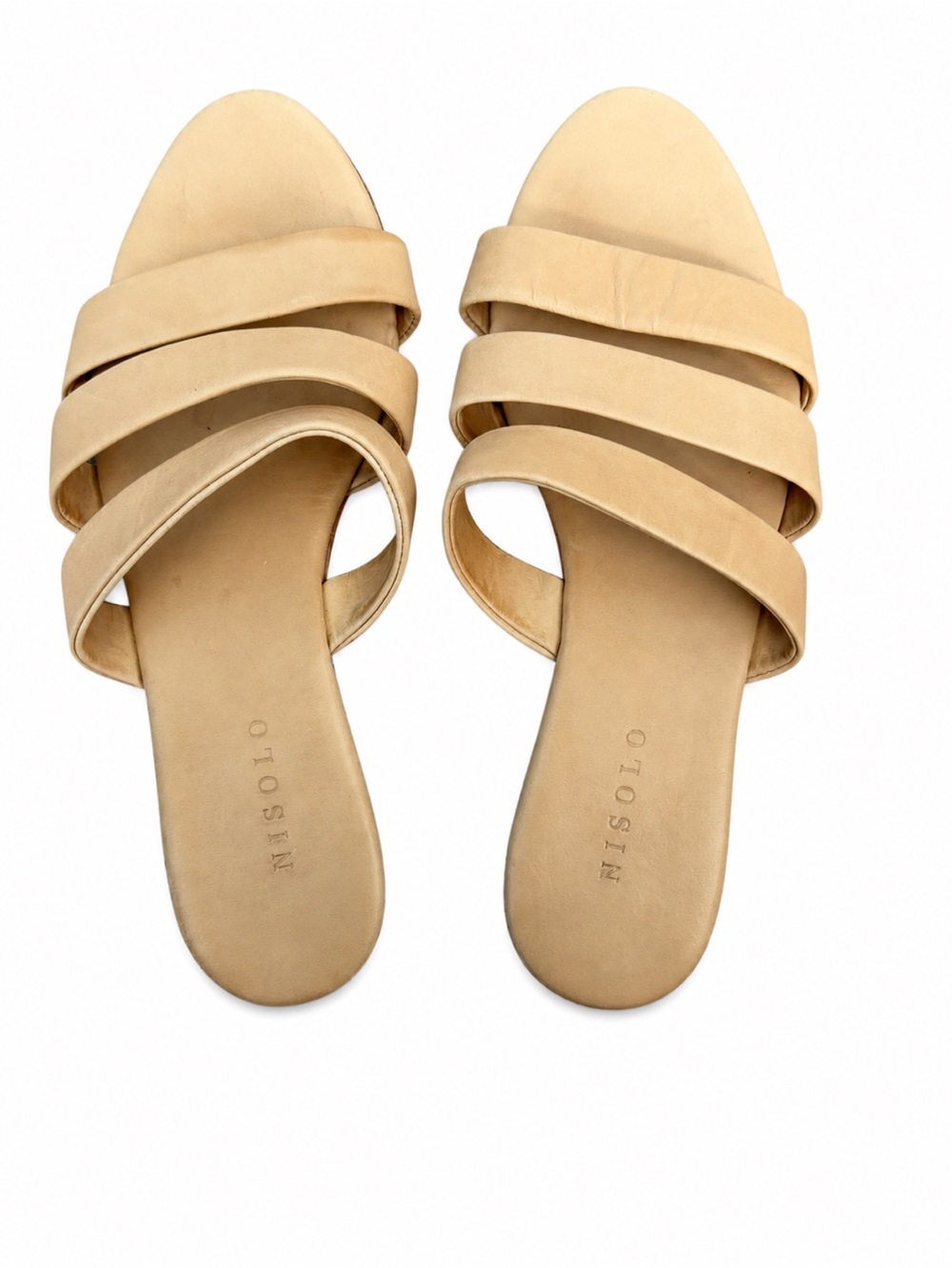 Nisolo Catalina Leather Strappy Slide Sandals Women’s Size 7 Cream Beige